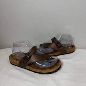 Naot Sandals Tahoe Bronze Brown Leather Thong Comfort Casual Vacation Buckle 6